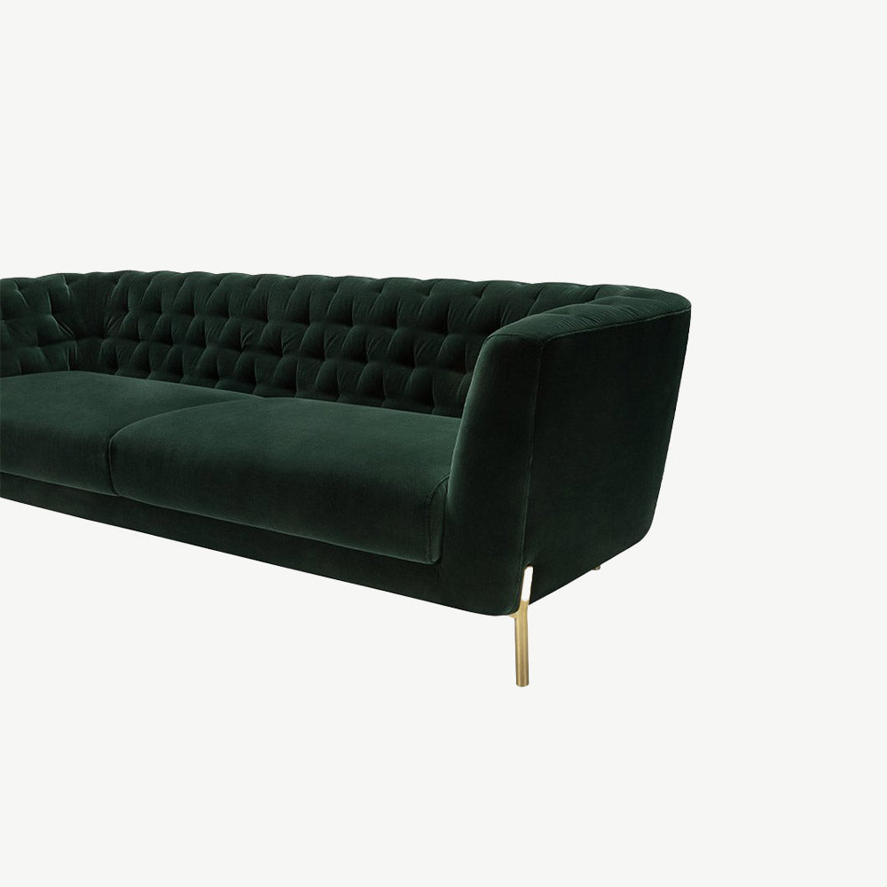Valentin 4 Seater Sofa 4 in Lario-Dark-Green-Velvet