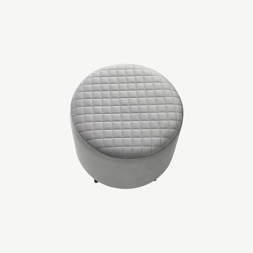 Grey Velvet Ottowa Footstool