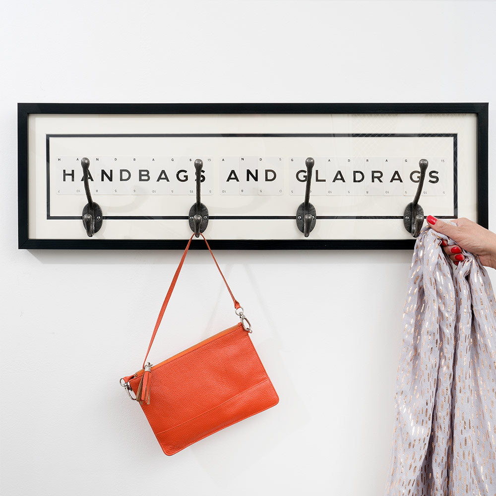 Handbags and Gladrags Coat Hook Wall Art