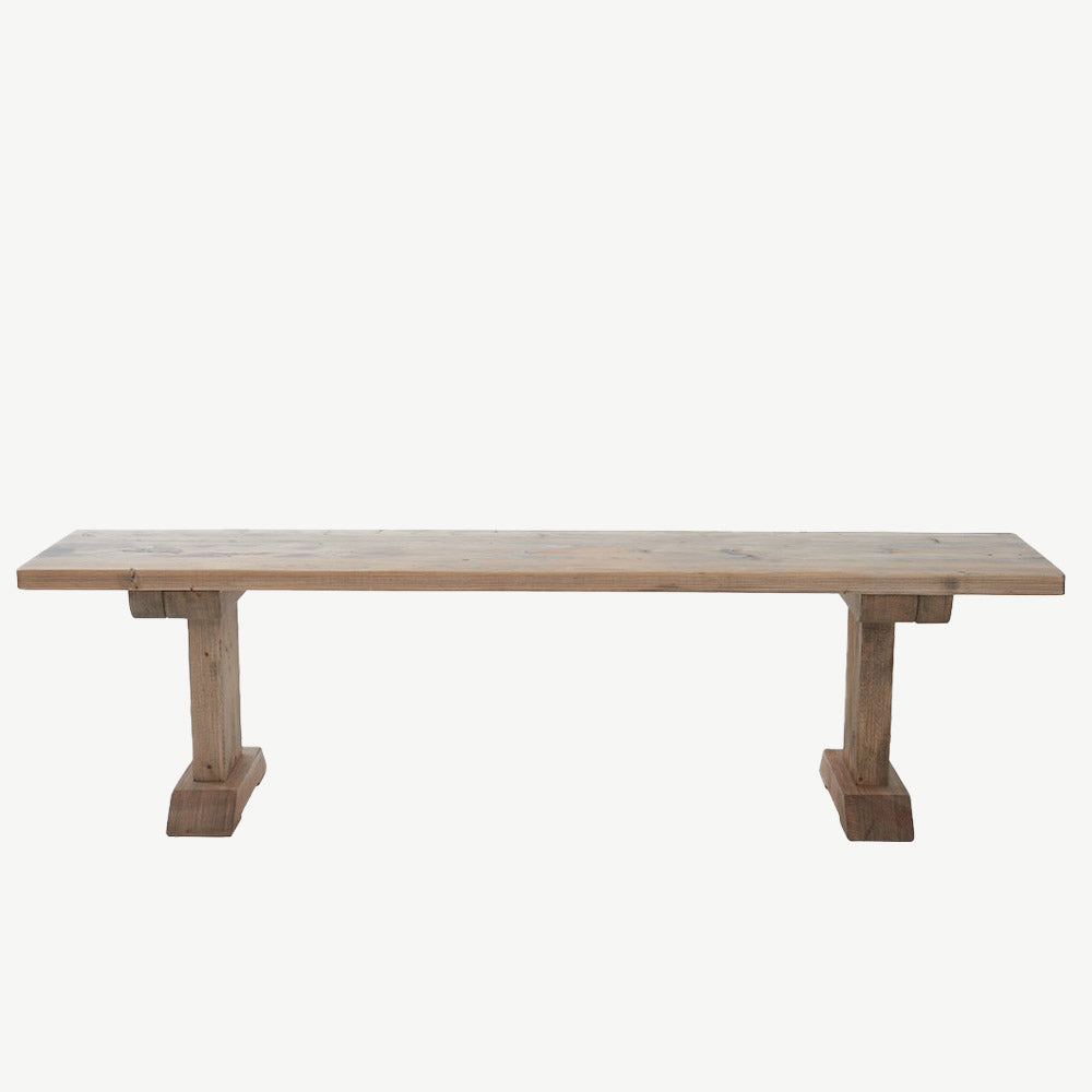 Reclaimed wood dining table in natural finish