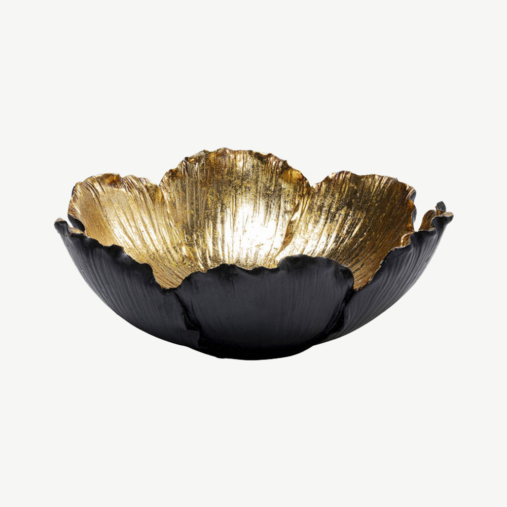 Black and Gold Flower Bloom Bowl