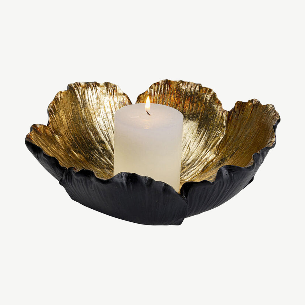 Black and Gold Flower Bloom Bowl