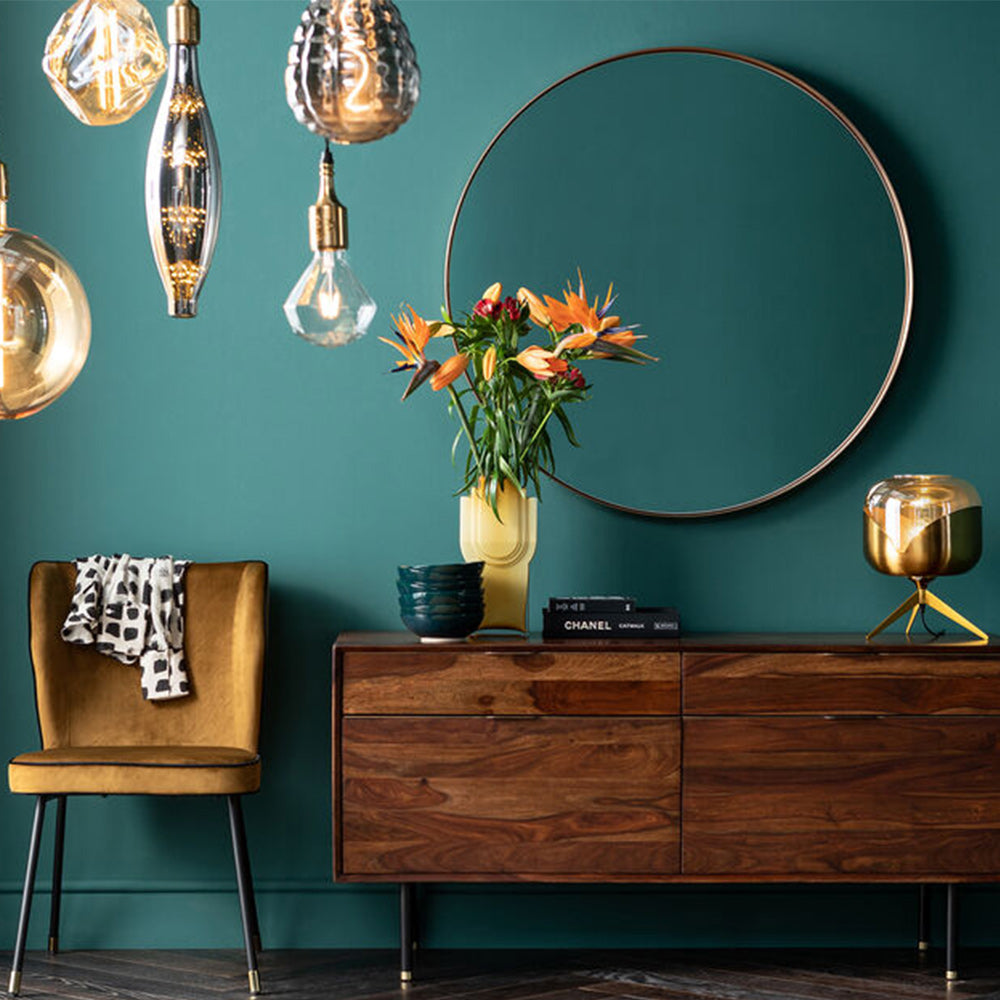 Round Brass Mirror Curve