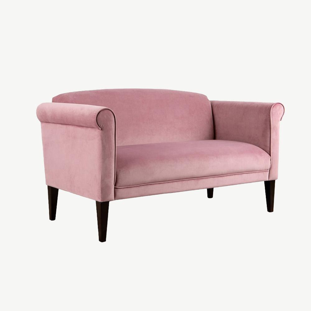 Lisa 2 Seater Pink Sofa 2 in Velvet-Pink