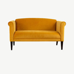 Lisa 2 Seater Yellow Sofa in Velvet-Yellow