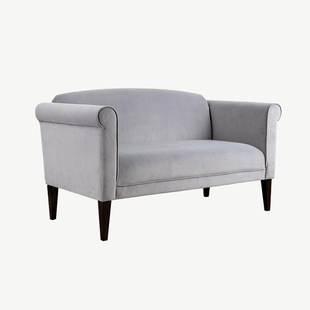 Lisa 2 Seater Grey Sofa 2 in Grey-Velvet