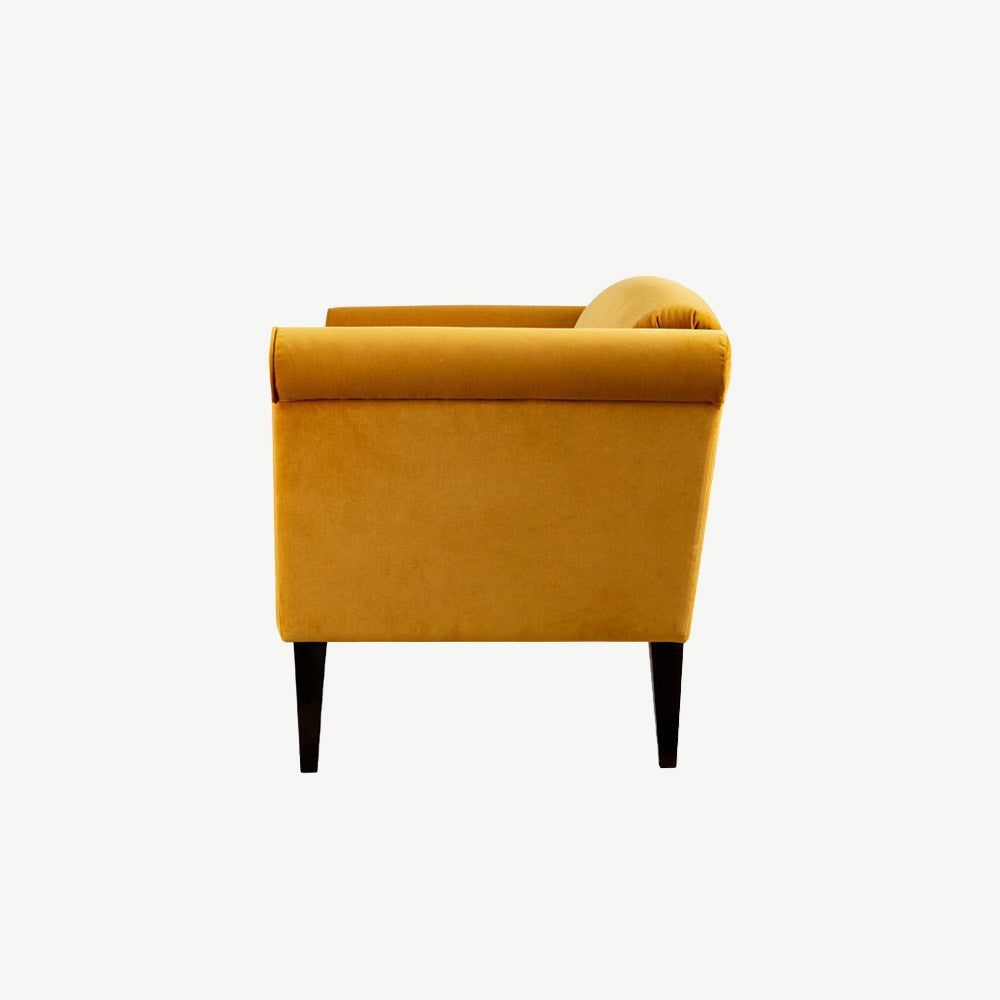 Lisa 2 Seater Yellow Sofa in Velvet-Yellow