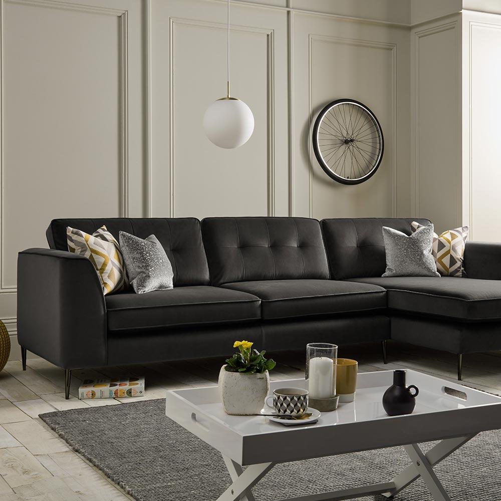 Purley Chaise Sofa 2 in Plush-Slate