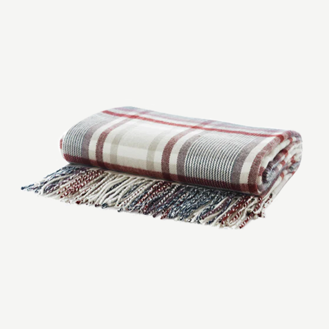 Check fabric throw