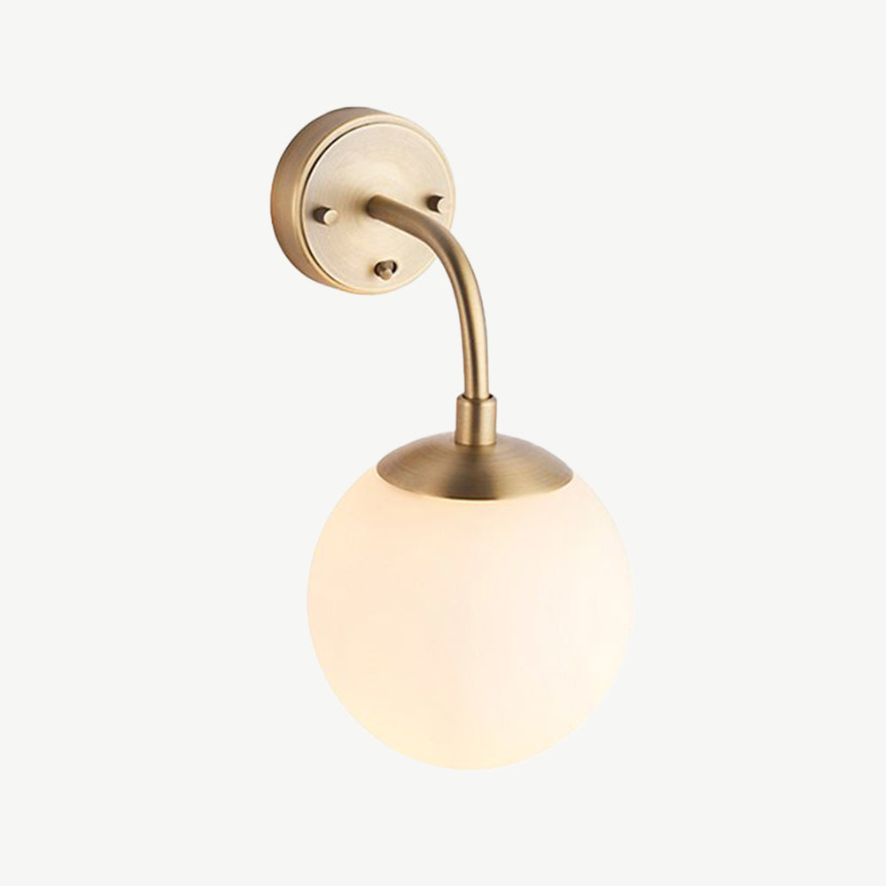 Brass Catherine Wall Light With Opal Glass