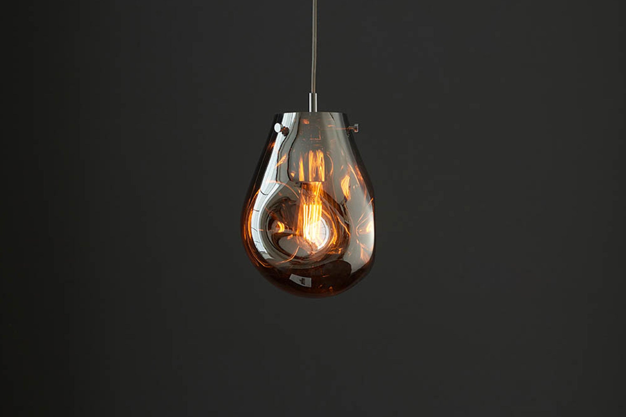 Metallic Chrome Glass Pendant