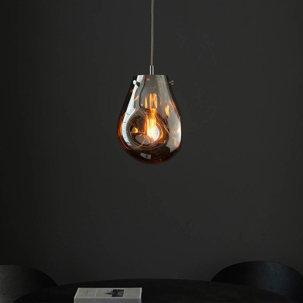 Metallic Chrome Glass Pendant