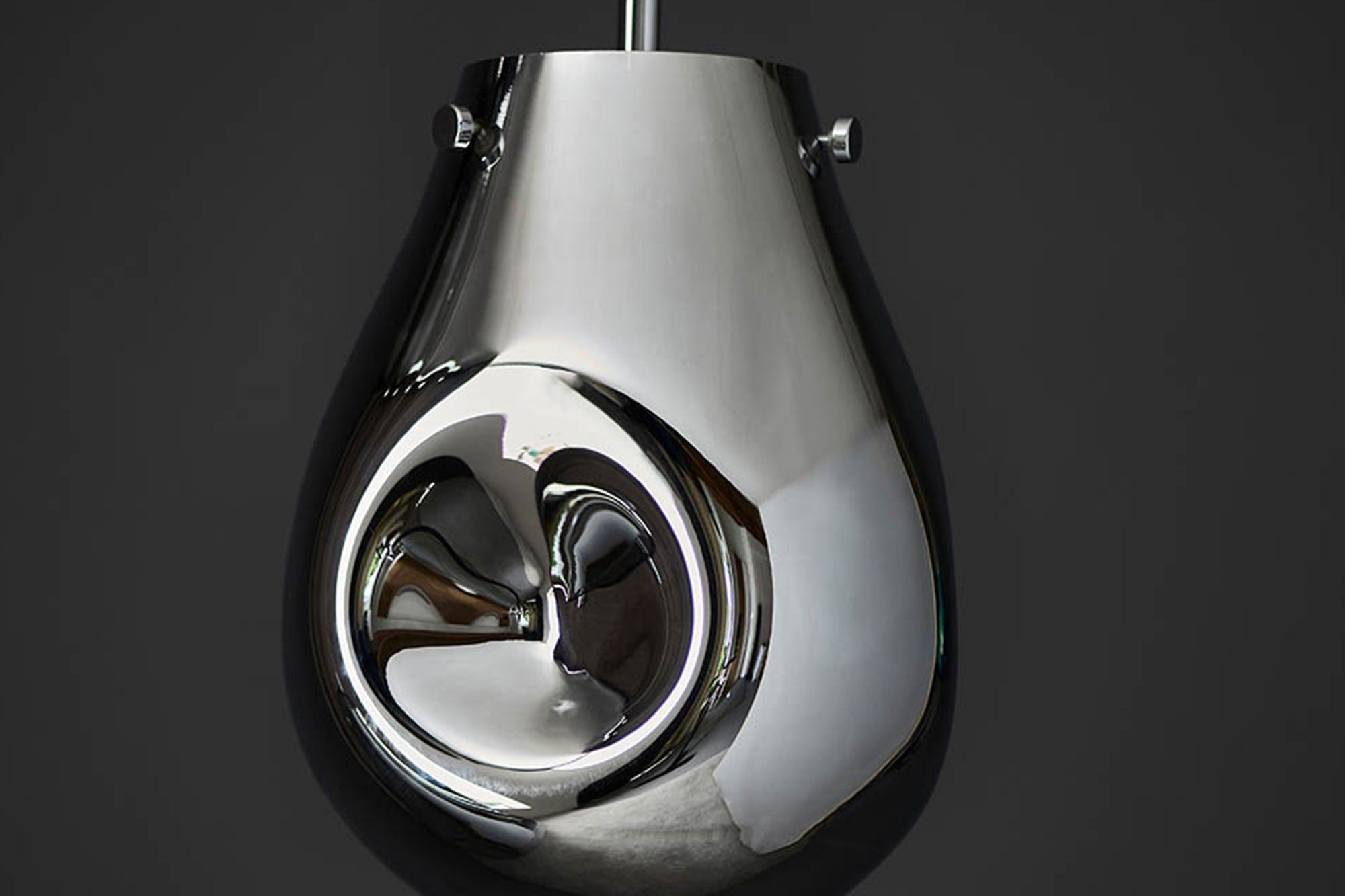 Metallic Chrome Glass Pendant