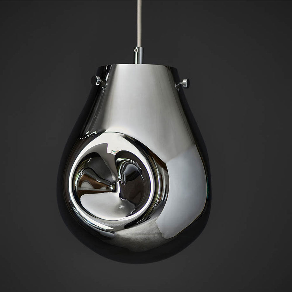 Metallic Chrome Glass Pendant