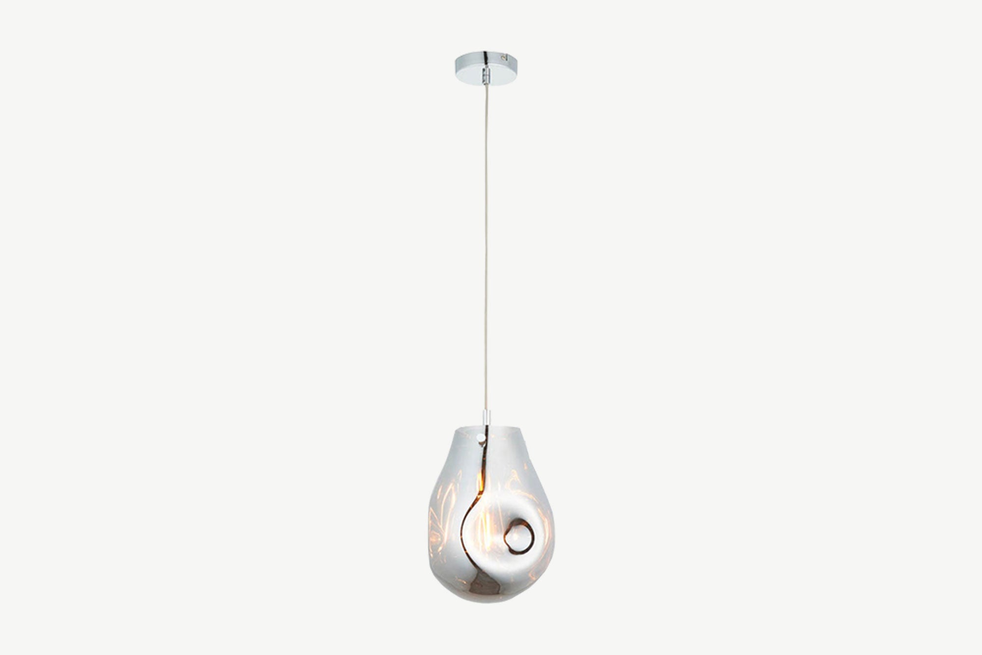 Metallic Chrome Glass Pendant