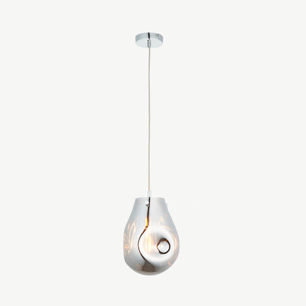 Metallic Chrome Glass Pendant