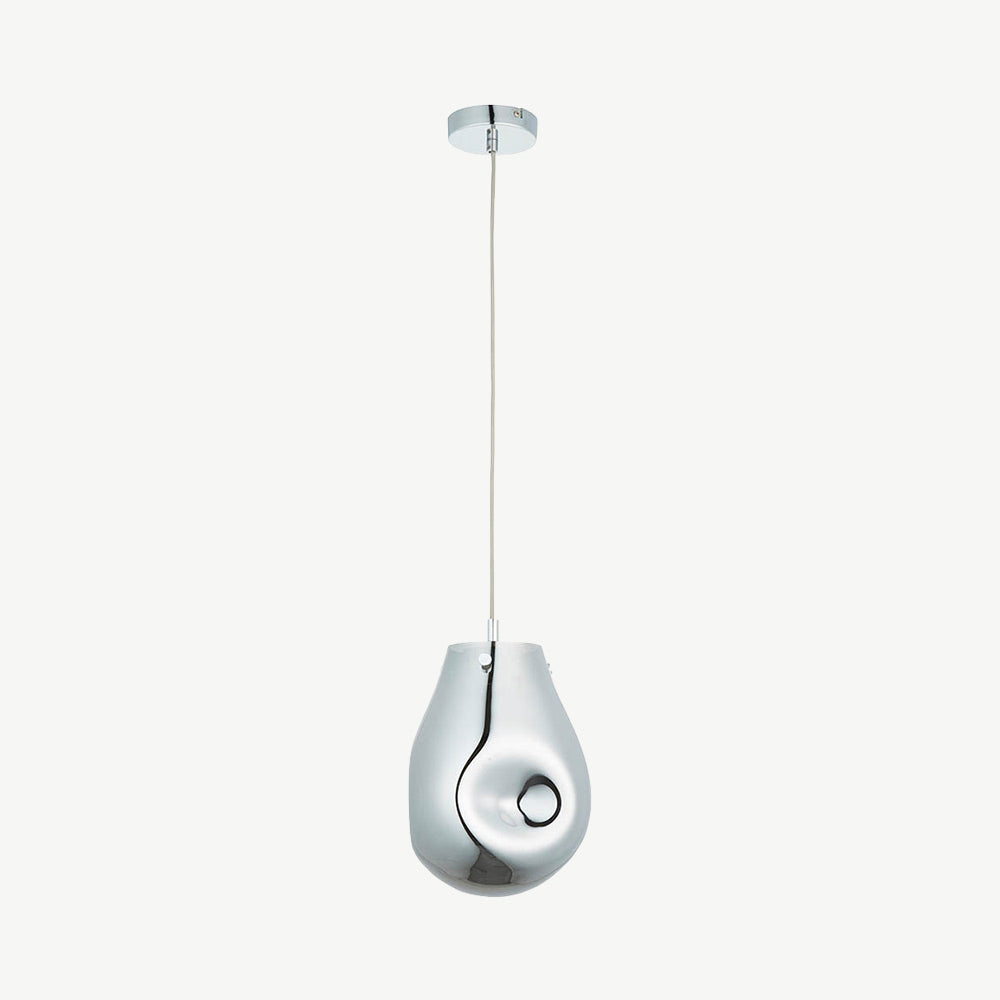 Metallic Chrome Glass Pendant