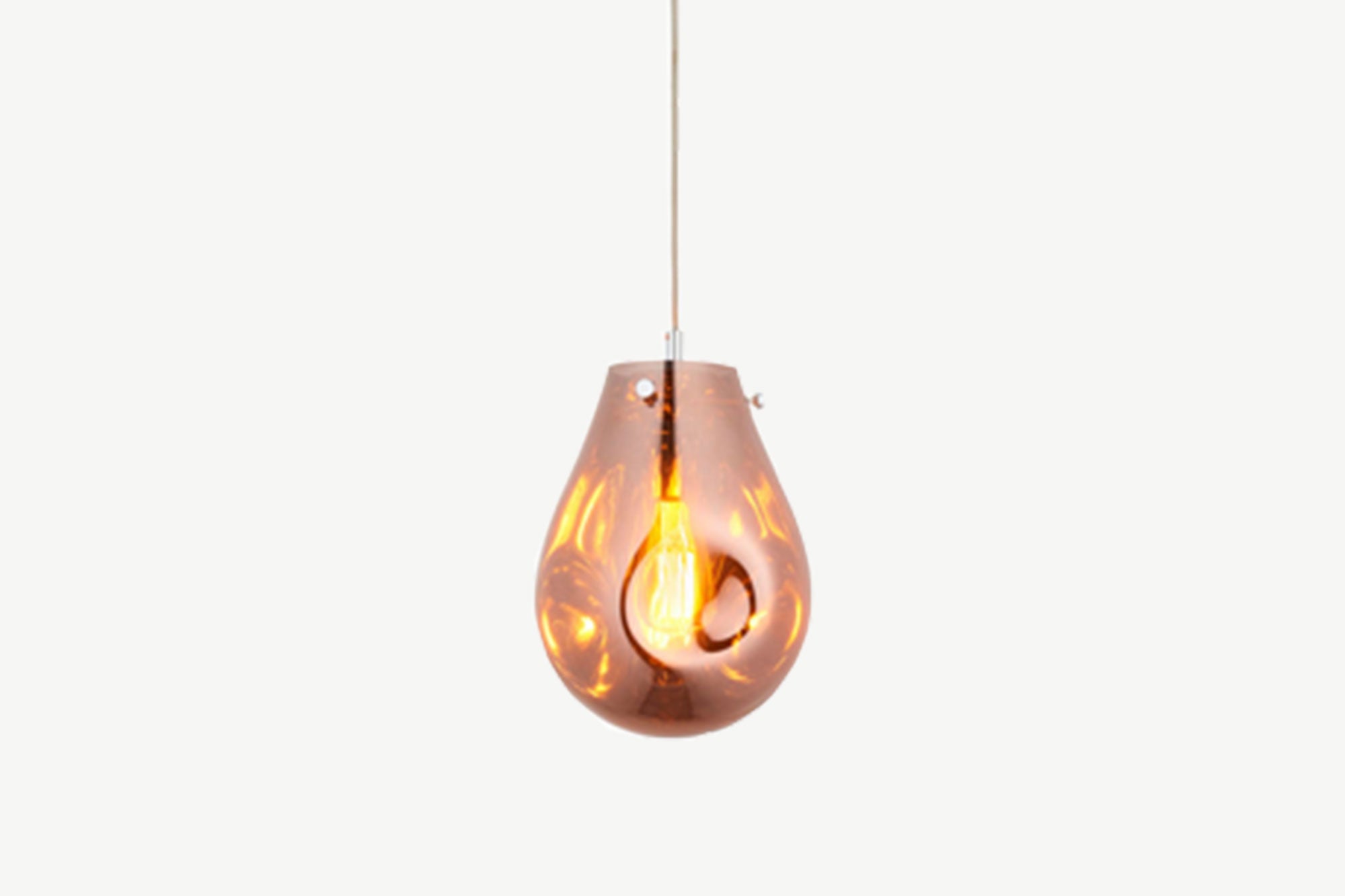 METALLIC COPPER GLASS PENDANT