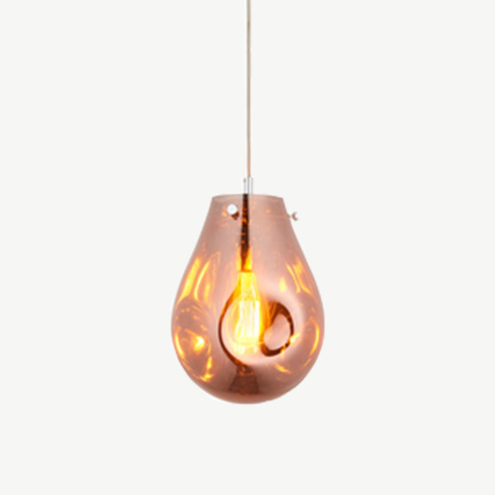 METALLIC COPPER GLASS PENDANT