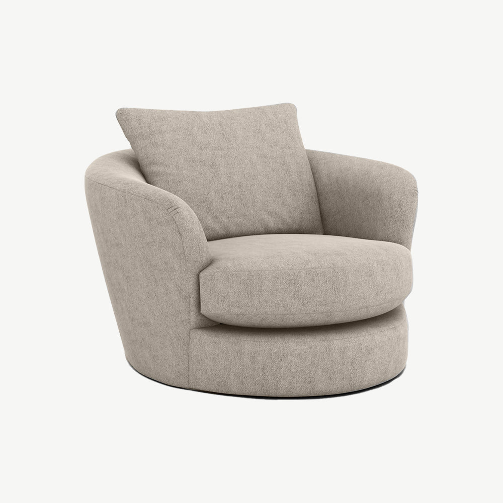 Hatton Swivel Chair in tabby-pumice