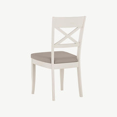 Dieppe Washed Oak & Grey Leather X Back Chair