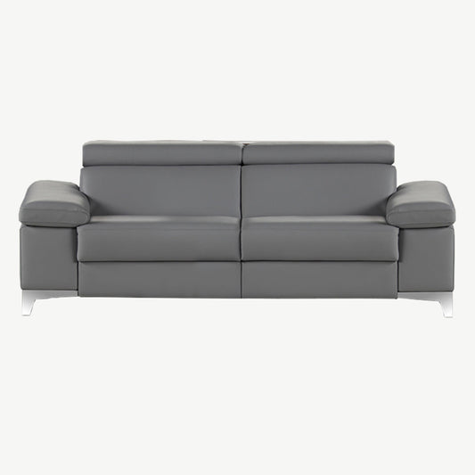 Contemporary 3 seater sofa upholstered in Italian grey leather