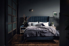 Millie High Bedstead Lifestyle in Teal Turmeric Silver