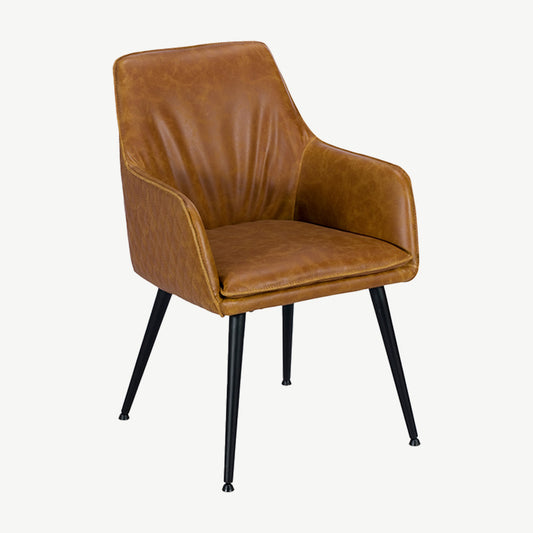 Oliver Dining Chair in Tan-Leather