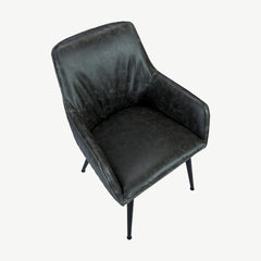 Oliver Dining Chair in Grey-Leather