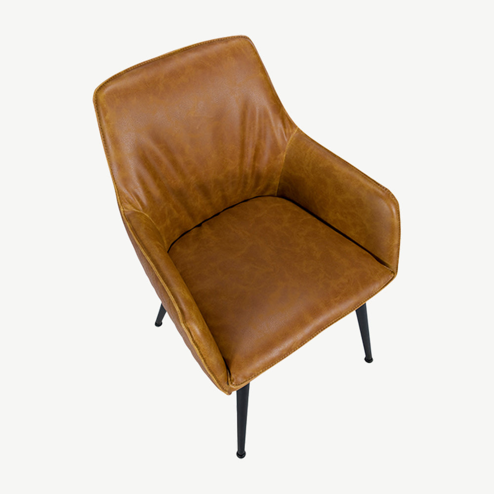 Oliver Dining Chair in Tan-Leather