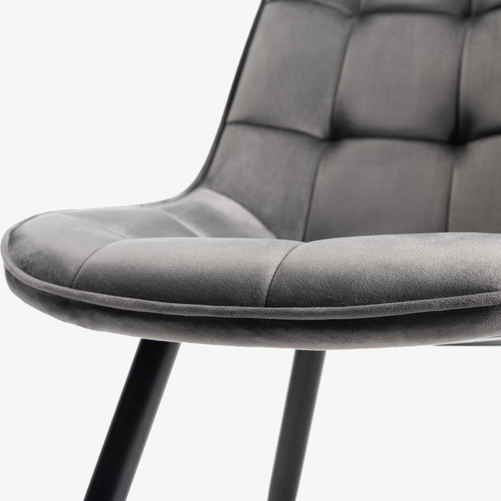 ontario chair in grey-velvet