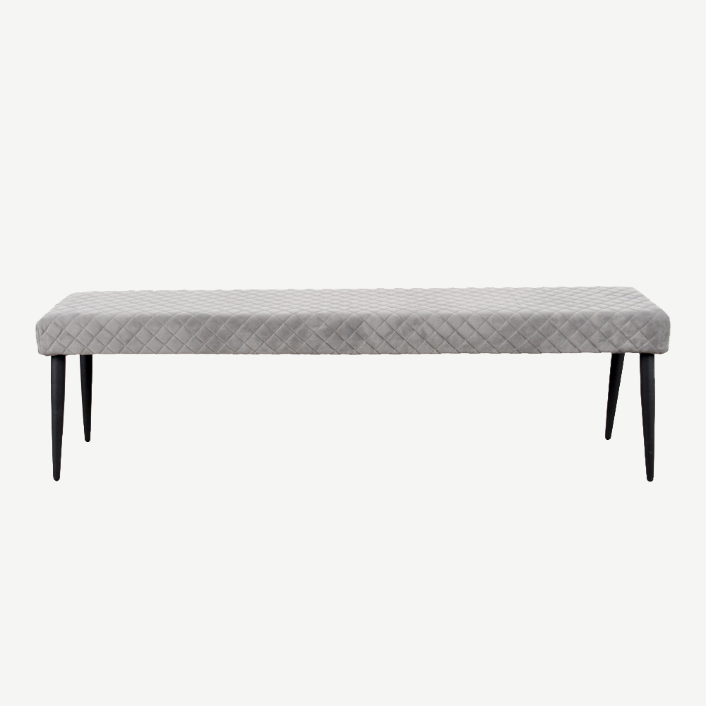 Grey Velvet Ottowa Bench