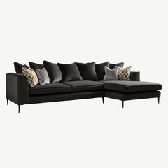 Purley Chaise Sofa in Plush-Slate