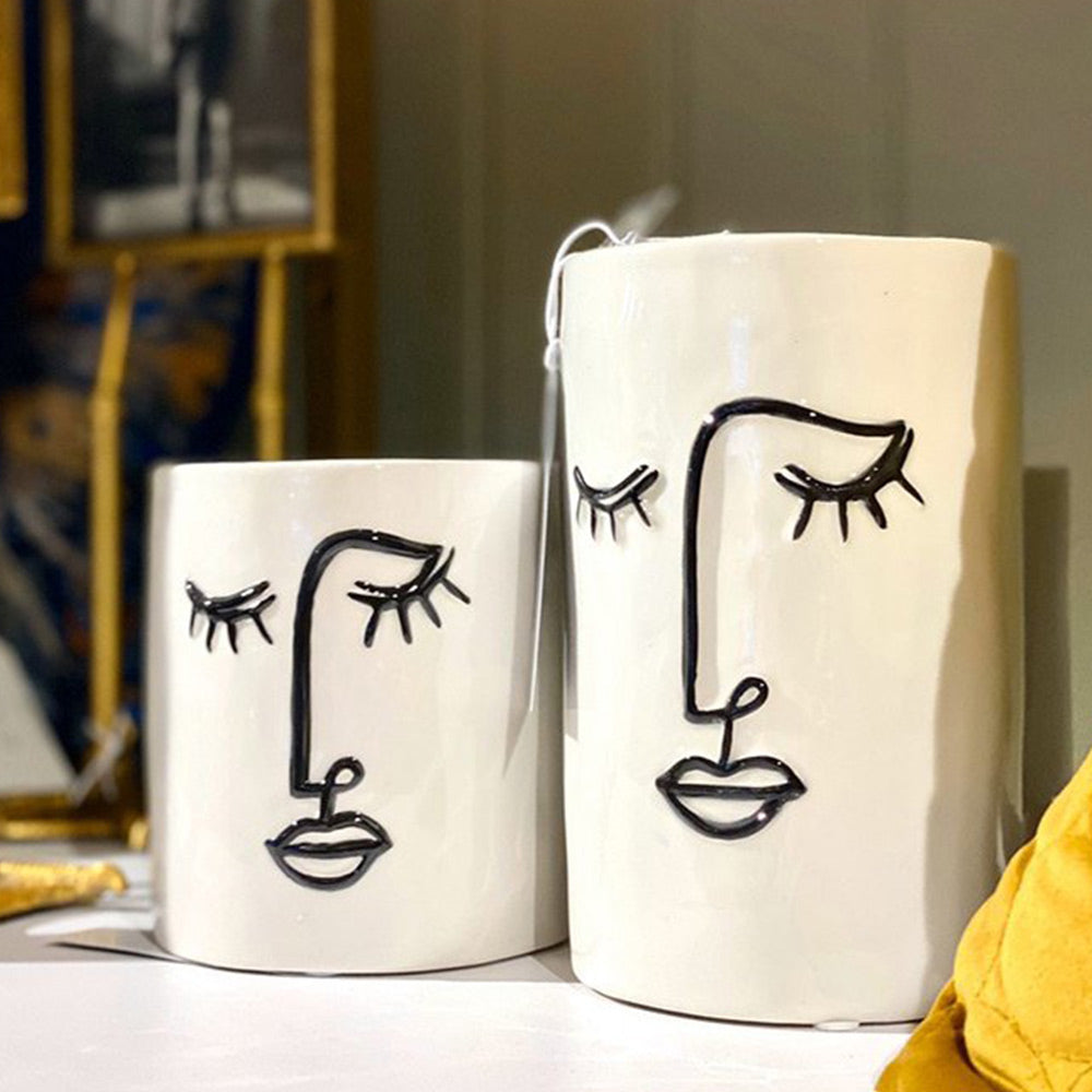 Small Monochrome Face Vase