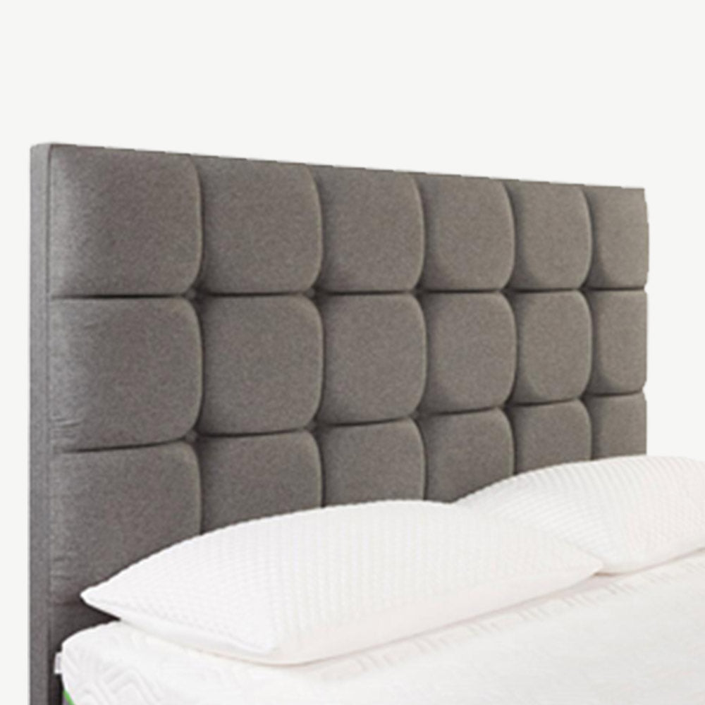 TEMPUR¬¨¬®¬¨¬Æ‚Äö√†√∂‚àö√∫ Moulton Buttoned Headboard in Tweed-Grey 