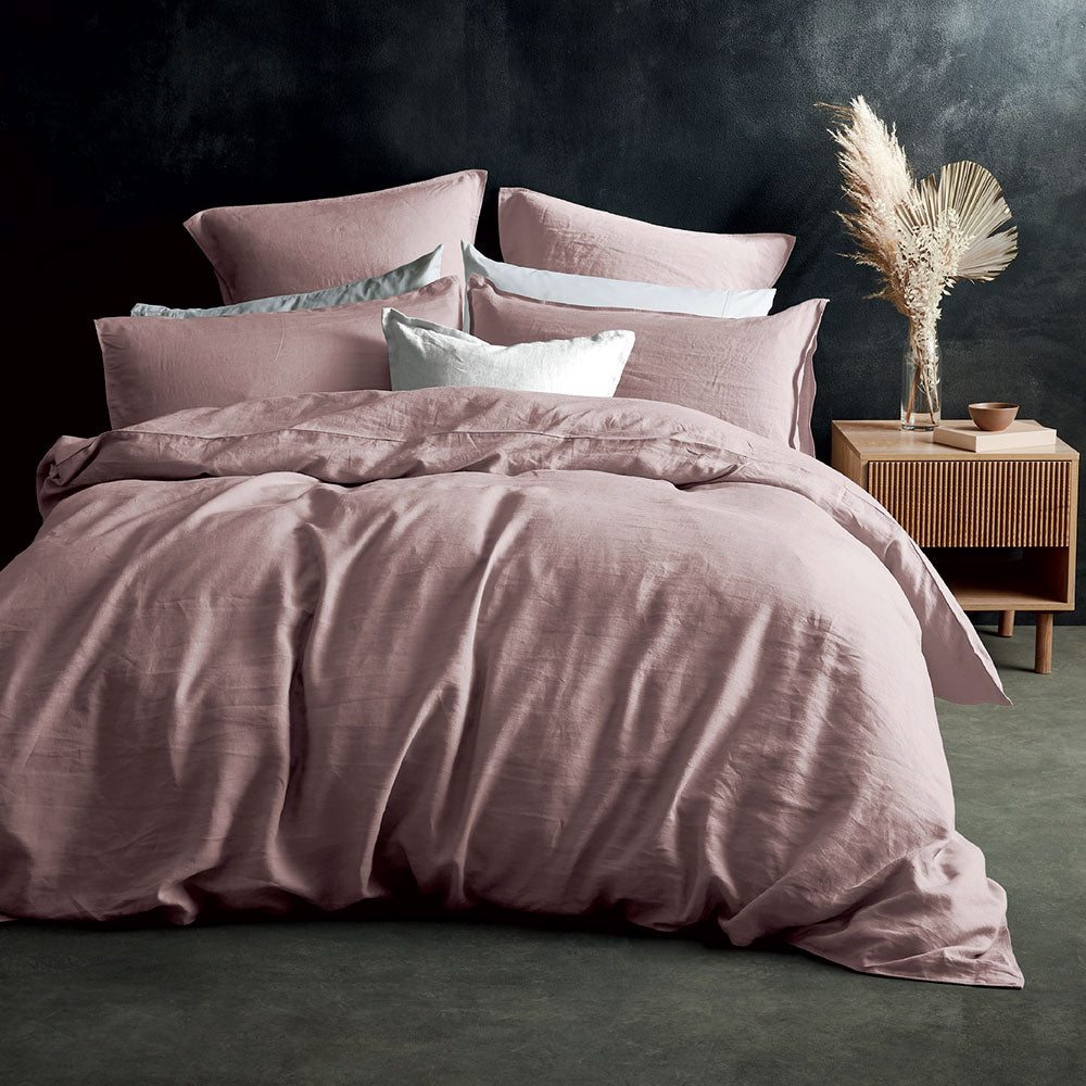 Lazy Linen Fitted Sheet in Pink