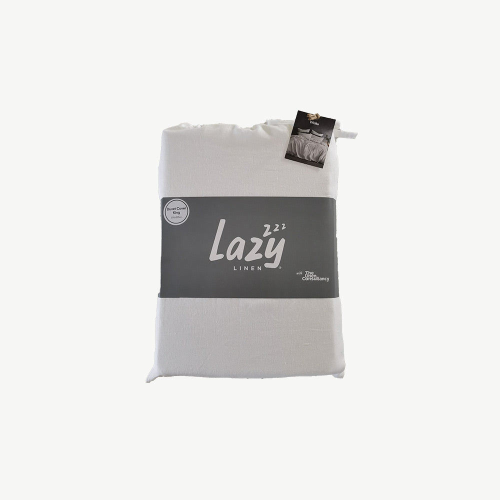 Lazy Linen Bedding in White
