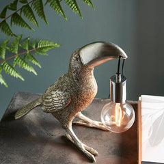 Jungle Silver Toucan Table Light