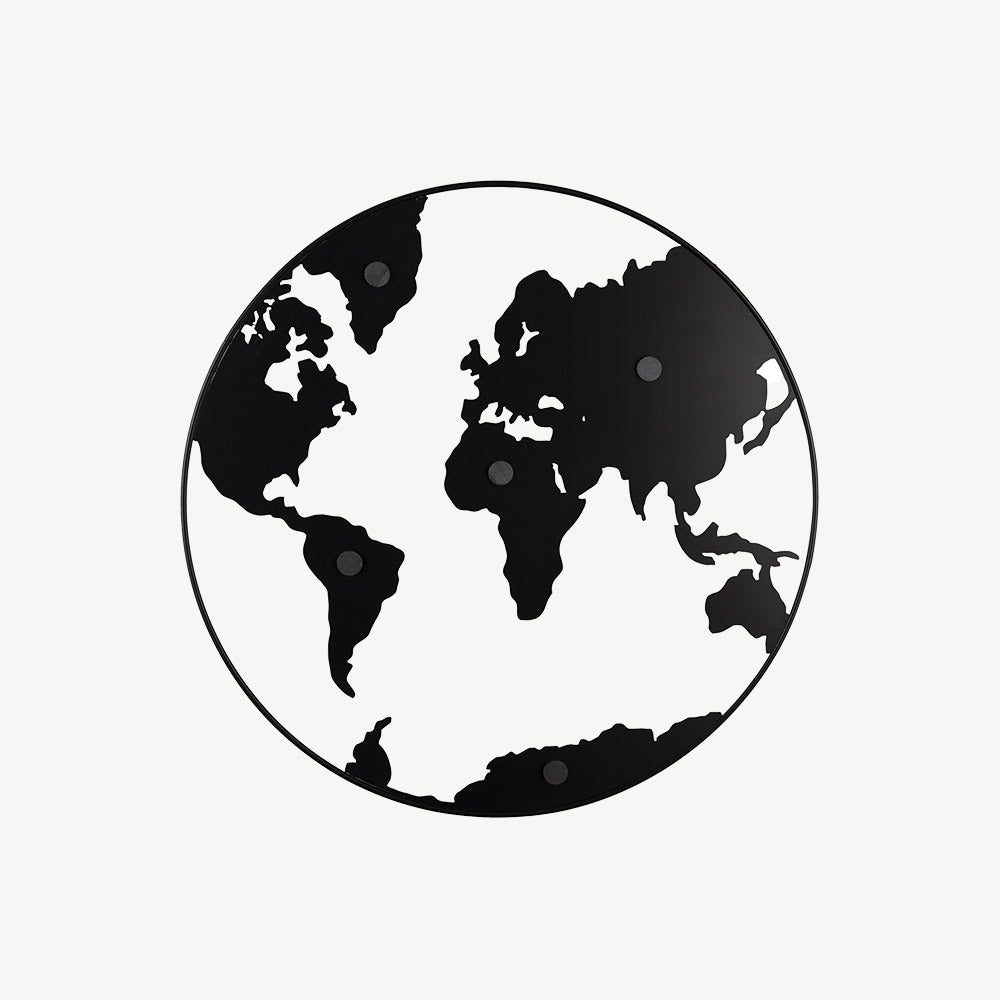 Black World Map Memo Board