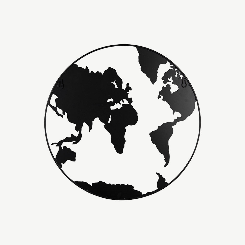 Black World Map Memo Board