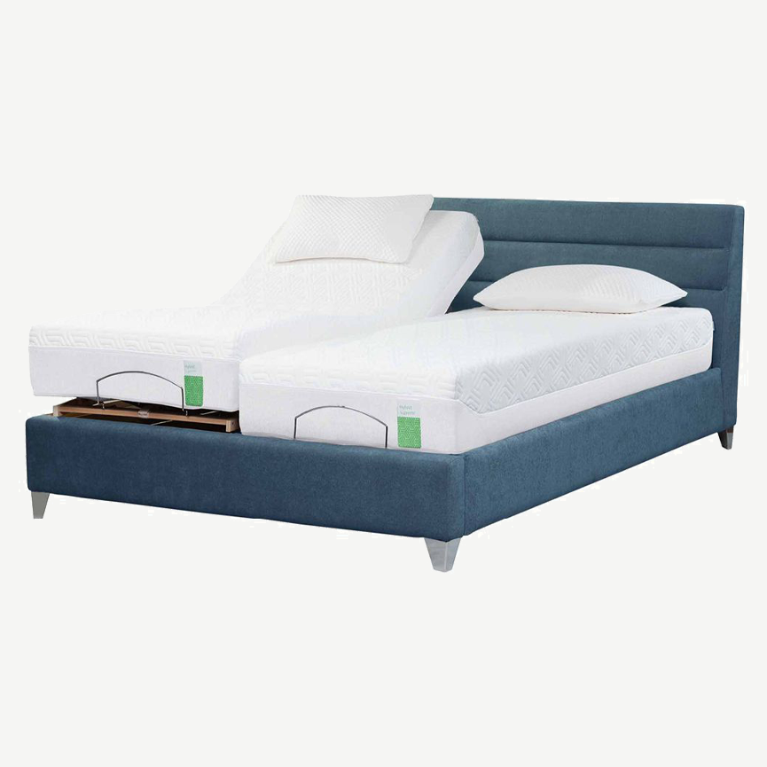 Genoa Adjustable Bedstead in Twill-Blue-Grey