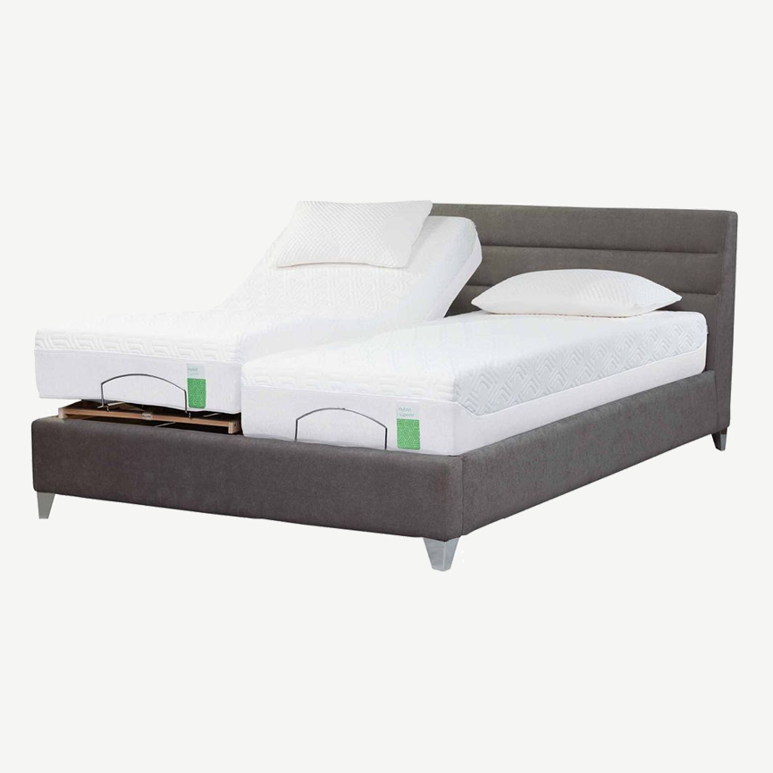 Genoa Adjustable Bedstead in Twill-Light-Grey