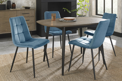Manitoba Dining Chair in Blue-Velvet