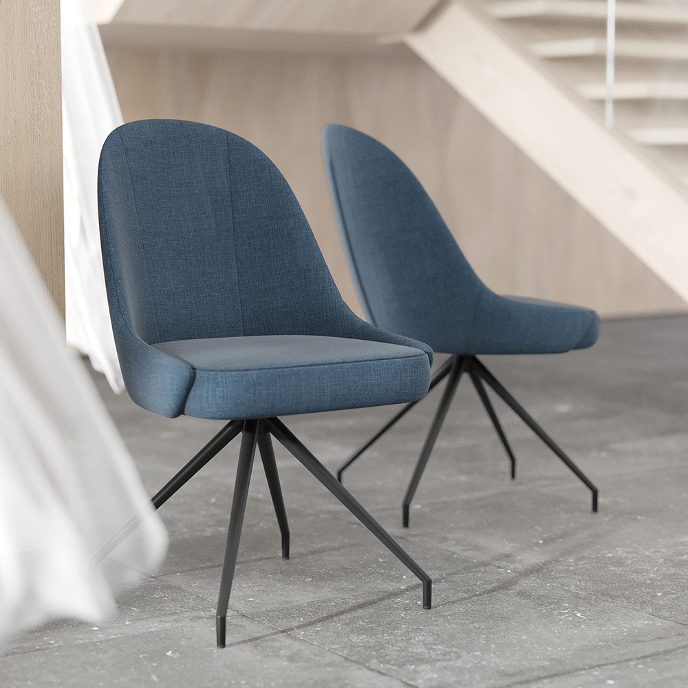 Miami Swivel Dining Chair in Blue