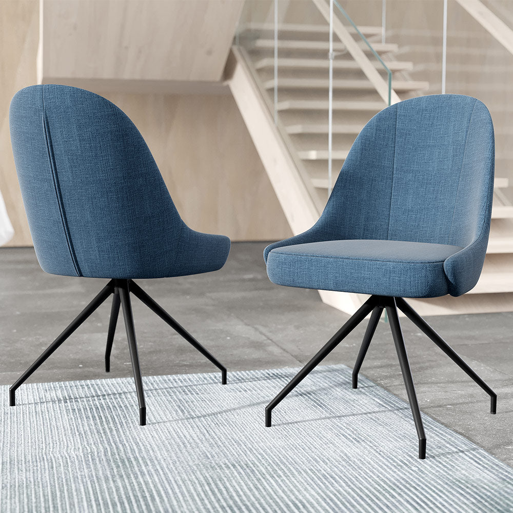 Miami Swivel Dining Chair in Blue
