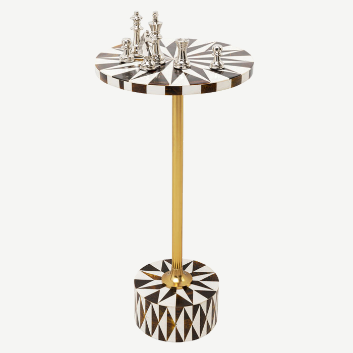 Domero Star Brown and White Side Table