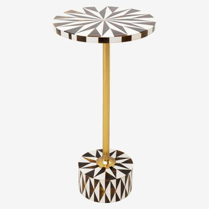 Domero Star Brown and White Side Table