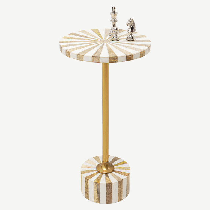 Cirque Gold White Domero Side Table
