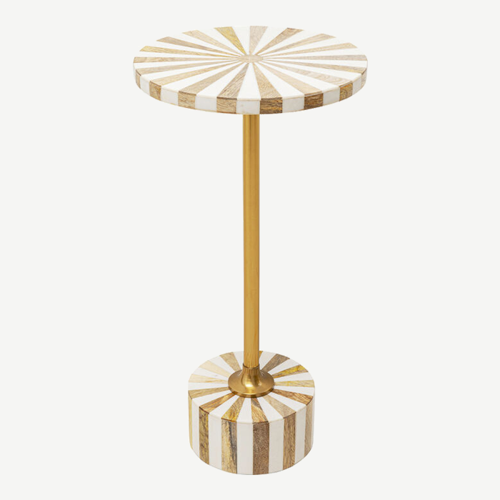 Cirque Gold White Domero Side Table