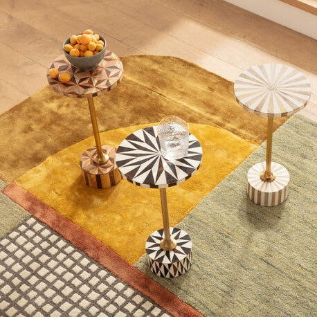 Domero Star Brown and White Side Table